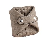 KMGDM Porte-monnaie élégant avec fermeture à boucle, organiseur compact en polyuréthane, porte-cartes, clés organisées pour les voyages essentiels, gris, 9x4x9cm