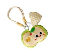 KMGDM Porte-monnaie léger en peluche motif fruits de dessin animé pour clés, écouteurs, rangement compact essentiel de voyage, Pendentif vert, 7.3x11x3cm