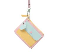 KMGDM Porte-monnaie multifonction en cuir synthétique pour femmes et filles - Élégant - Couleur contrastée - Petit porte-monnaie