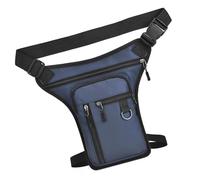 KMGDM Sac à bandoulière multifonction en nylon avec sangle réglable, grande capacité, sac de ceinture latérale pour sports de plein air, voyage, bleu, 2x18x31cm