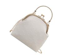 KMGDM Sac de soirée élégant avec sangle de chaîne réglable - Sac à main à bandoulière tendance pour mariage, banquet, bal de fin d'année, événement, blanc, 17.5x18.5cm