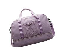 KMGDM Sac de sport en nylon imperméable avec compartiments secs et humides, sac à bandoulière pour gym, voyage et activités de plein air, violet, 47x23x33cm