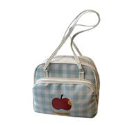 KMGDM Sac d'école flexible avec sangle modifiable sur le thème des fruits, substance PU imperméable permanente pour campus usage quotidien sac à bandoulière élégant en polyuréthane, blanc