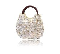 KMGDM Sacs à main en perles de coquillage, sac de plage, sac de soirée pour femme, sac de soirée tendance, sacs à main avec poignée supérieure, Coque simple face, Small
