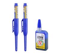 kmgfsd 2 pièces stylos marqueurs à pointe longue de 45 mm avec encres de recharge de 15 ml permanentes pour le marquage de la construction industrielle du bois stylo à bois avec encres
