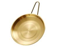 kmgfsd Assiette à steak ronde moderne avec manche en acier inoxydable, plateau de collations, idéal pour recevoir des invités et organiser un événement