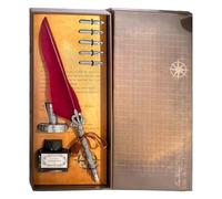 kmgfsd Ensemble de stylos à plumes gravés antiques Stylo DIP rétro avec bouteille d ' encres et 5 plumes interchangeables pour l ' écriture artistique Ensemble d ' encres rechargeables