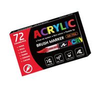 kmgfsd Marqueur acrylique liquide avec pointe de pinceau souple, stylo de peinture à séchage rapide pour la fabrication de cartes, peinture sur papier, bois, pierre, verre, stylos de peinture liquide