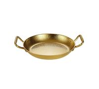 kmgfsd Poêle à Paella espagnole à Finition martelée avec Double poignée, ustensiles de Cuisine en Acier Inoxydable pour la préparation du Riz Fruits de mer