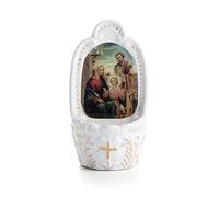 KMIMO Fontaine d'eau bénite en Porcelaine de la Sainte Famille catholique pour l'entrée de la Maison, décoration Murale de l'église, Cadeaux de Noël catholiques