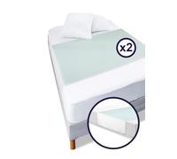 KMINA Alèse Imperméable Lavable Adulte (135x75 cm, x2 Unité), Protection Lit, Couvre Matelas Réutilisable 5 Couches Absorbantes, Incontinence