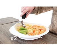 KMINA Assiette Ventouse Adulte Réutilisable (x2 Unités), Ergonomique et sans BPA, Antidérapante, Anti-basculement, Handicapés, Repas Parkinson