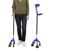 KMINA Béquille Adulte à 4 Pieds, Canne Quadripode Réglable, Robuste, Bleu