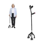 KMINA Béquille Adulte à 4 Pieds (Lourde et Robuste 1,5 kg), Béquille Médicale Quadripode, Réglable pour Utilisateurs ≥1,55 m, Brevetée - Made in Europe