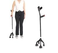 KMINA - Béquille Stables à 4 pieds (1,5 kg), Réglables pour Utilisateurs avec Force Suffisante et au Moins 1,55 m en Hauteur, Parkinson, Medicales Adultes - Made in Europe