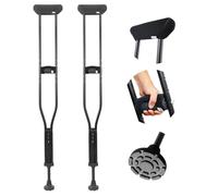 KMINA Béquilles Axillaires (x2 Unités, Taille L), Médicales Adultes, Réglables, Sous Aisselle, Américaine - Fabriqué en Europe