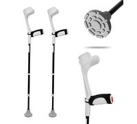 KMINA Béquilles Médicales Adultes, Canne Anglaise Réglable, Gris (2 pcs)