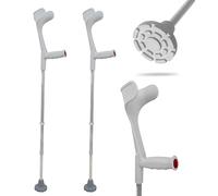 KMINA Béquilles Médicales Adultes (x2 Unités), Canne Anglaise Réglable, Orthopédique, Embouts Antidérapants, Marche, Gris - Made in Europe