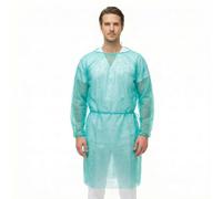 KMINA Blouse Jetable Médicale (200 unités, 10 packs de 20) Polypropylène 20g, Manches Longues avec Élastiques, 115 x 127 cm Vert pour Hôpital et Clinique