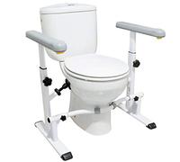 KMINA Cadre Toilette avec Accoudoirs Réglables, Structure de Sécurité pour WC Handicapé, Barre d’Appui Latérale, Largeur et Hauteur Ajustables