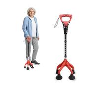 KMINA Canne de Marche Ergonomique à 4 Pieds (Lourde et Robuste 1,5 kg), Réglable pour Utilisateurs ?1,55 m, Design Breveté - Fabriqué en Europe