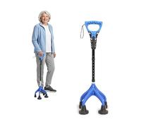 KMINA Canne de Marche Ergonomique à 4 Pieds (Lourde et Robuste 1,5 kg), Réglable pour Utilisateurs ?1,55 m, Design Breveté - Fabriqué en Europe