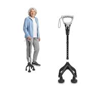 KMINA Canne de Marche Ergonomique à 4 Pieds (Lourde et Robuste 1,5 kg), Réglable pour Utilisateurs >1,55m de Hauteur, Design Breveté - Fabriqué en Europe
