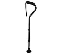 KMINA - Canne de Marche Luxe Homme, Femme Non Pliable, Solide, Aluminium, Réglable en Hauteur, Noir - Made in Europe