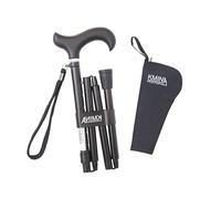 KMINA - Canne de Marche Pliable Homme, Réglable, Luxe, Femme, Solide, Aluminium, Noir - Modèle Pro