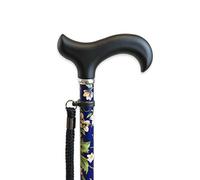 KMINA Canne de Marche Télescopique de Luxe, Bleu à Fleurs
