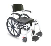 KMINA Chaise de Douche Roulante Autopropulsée, Chaise Percée Toilette Adulte, Fauteuil de Douche pour Handicapé, Noir - KMINA PRO