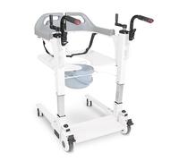 KMINA Chaise de Transfert Adulte (Hauteur 58 cm), Roulettes Larges, Chaise Percée Toilette, Fauteuil de Transfert pour Handicapé, Non Adaptée à la Douche