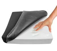 KMINA Coussin Anti Escarres Fessier (41x41x7 cm), Fauteuil Roulant, Viscoélastique Haute Densité, Housse Tissu 3D Amovible - Made in Europe