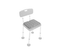 KMINA Coussin pour Tabouret de Douche (39x32x3 cm, Tabouret Non Inclus), Siège de Douche, Chaise, Mousse Étanche, Confort Gris - Made in Europe