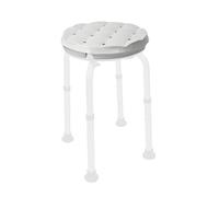 KMINA Coussin pour Tabouret de Douche Rond (Tabouret Non Inclus), Siège de Douche en Mousse Étanche, Confort Adulte, Gris - Fabriqué en Europe