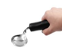 KMINA Cuillère Anti Tremblement Ergonomique Adulte (Bilatérale, Lestée, Angle Réglable), Aide aux Repas, Personne Âgée, Handicap, Parkinson