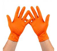 KMINA Gants Nitrile, Mécanique Orange, Jetables, Grip Diamant (50, XL)