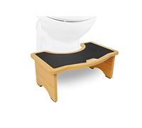 KMINA - Marche Pied Toilette Bois (18,5 Cm Hauteur), Tabouret WC Physiologique, Repose Pied Adulte, Anti Constipation, Fabriqué en Europe