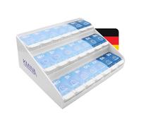 KMINA - Pilulier Semaine 7 Jours, Matin Midi Soir, Allemand, Grande Capacité, Brevetée - Made in Europe