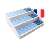 KMINA Pilulier Semaine 7 Jours, Matin Midi Soir, Français, Grande Capacité, Brevetée - Fabriqué en Europe