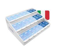 KMINA - Pilulier Semaine 7 Jours, Matin Midi Soir, Italien, Grande Capacité, Brevetée - Made in Europe