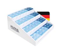 KMINA - Pilulier Semaine 7 Jours, Matin Midi Soir Nuit, Allemand, Grande Capacité, Brevetée