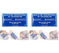 KMINA Poche chaud froid avec boîte, réutilisable, gel non toxique, pour micro ondes et congélateur, souple, 25,6 x 14,8 cm, 450 g, bleue, usage quotidien (Lot de 2)
