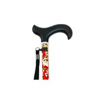 KMINA Pro - Canne de Marche Femme Luxe, Telescopique, Fleurie, Aluminium (Rouge Extensible)