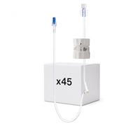 KMINA Régulateur de Débit, Stérile, Luer Lock, 5 à 250 ml/h (45 pcs) | Point Y à 21 cm, Tube PVC Transparent de 40 cm, Raccords sans Latex Ni DEHP, Usage Unique, Échelle Lisible