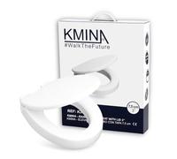 KMINA Rehausseur Wc 7,5 cm avec Abattant à Fermeture Douce, Compatible Cuvettes Ovales Standard, Duroplast Blanc, Fixation Arrière