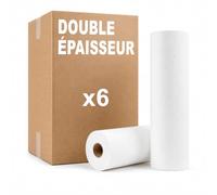 KMINA Rouleau Papier (6 Rouleaux) Pour Table de Massage, Drap Jetable 2 Plis, 50 m x 59 cm, Papier Vierge Laminé Décoré, Prédécoupe Tous les 66 cm, Diamètre 13 cm