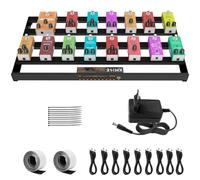 Kmise 61 x 31,5x 3,5cm Pedalboard Guitare, dix ports d’alimentation enfichables à l’avant avec rack d’alimentation d’effet, adaptateur, prise d’alimentation, cable