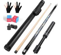 Kmise Bâton de billard professionnel, Bâtons de billard en érable canadien de 18, 19, 20oz, Tige à faible déviation avec extension télescopique en fibre de carbone