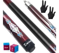 Kmise Ensemble de queues de Billard - Queues de Billard de 147 cm, queues de Billard en érable Canadien de 18 19 20 21 oz (538g Rouge)
